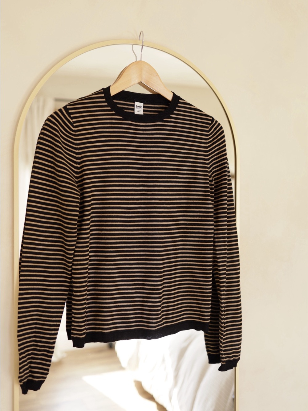 Striped Crewneck Sweater - Navy & Tan